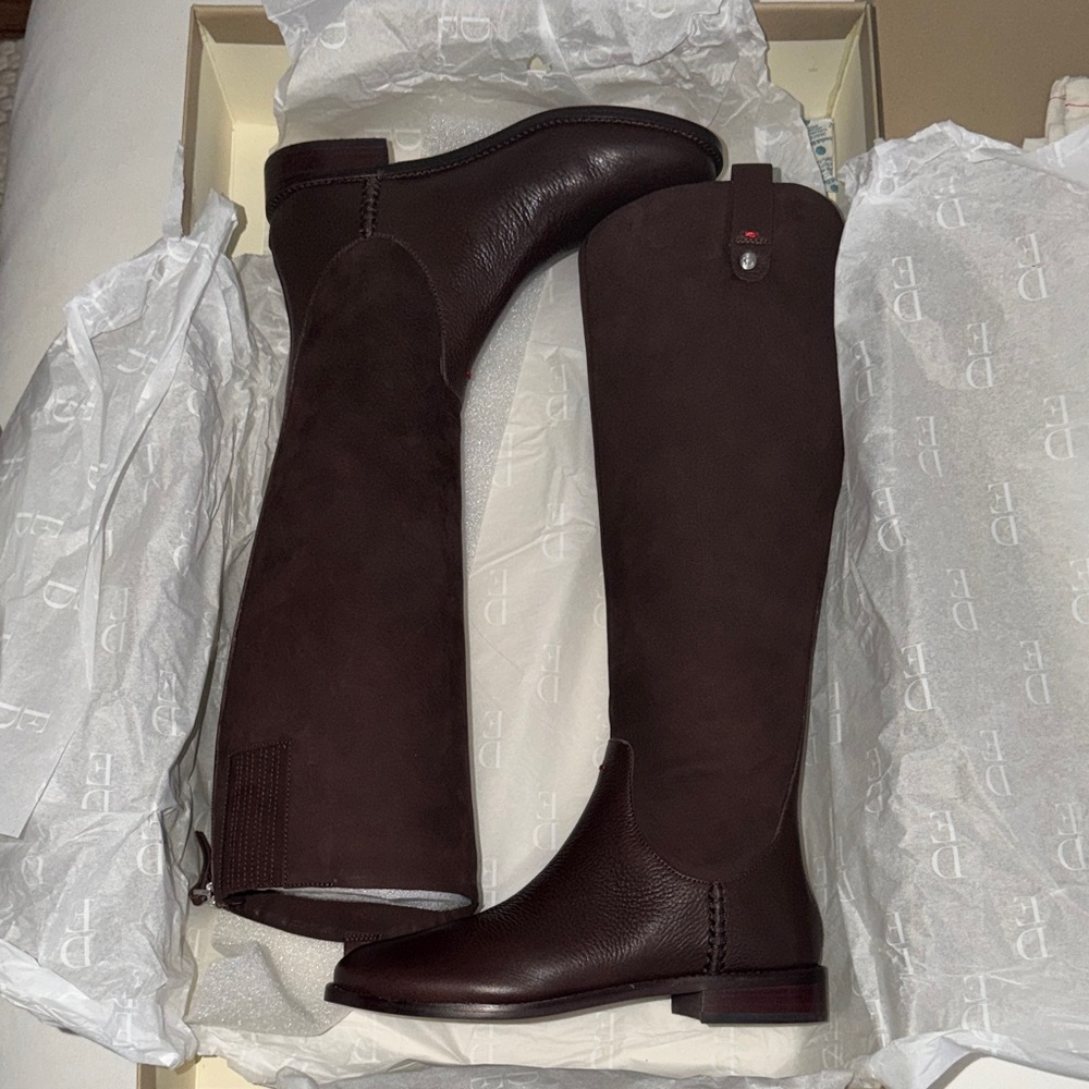 Ellen Degeneres Over-the-Knee Riding Boots in Dark Brown